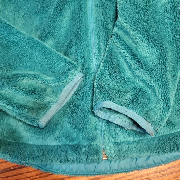 The North Face teal fleece jacket sz Medium - Picture 3 of 4